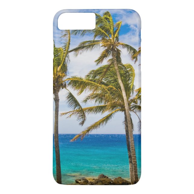 Funda De Case-Mate Para iPhone Palmeras de coco (Cocos nucifera) balanceándose en (Reverso)