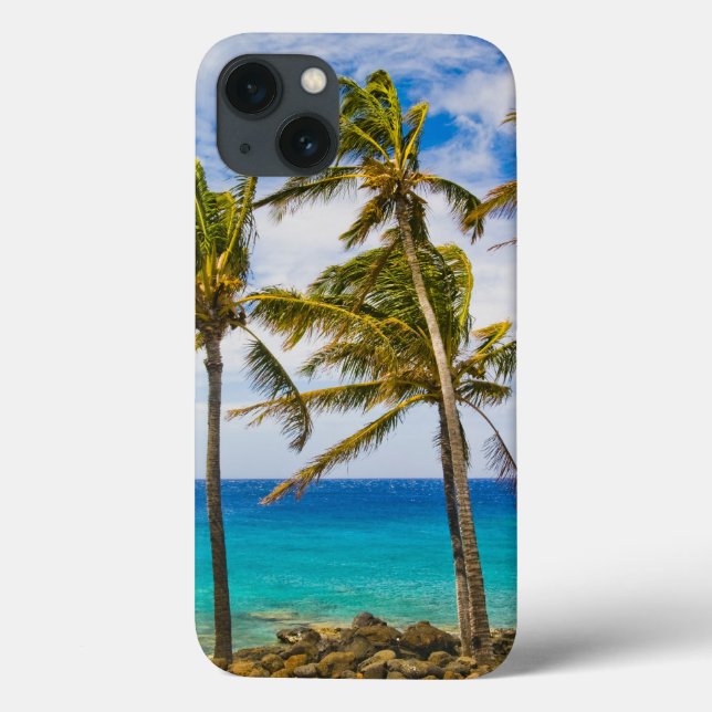 Funda De Case-Mate Para iPhone Palmeras de coco (Cocos nucifera) balanceándose en (Reverso)
