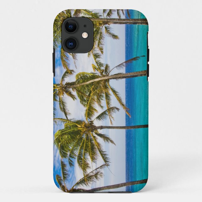Funda De Case-Mate Para iPhone Palmeras de coco (Cocos nucifera) que se mecen (Reverso)