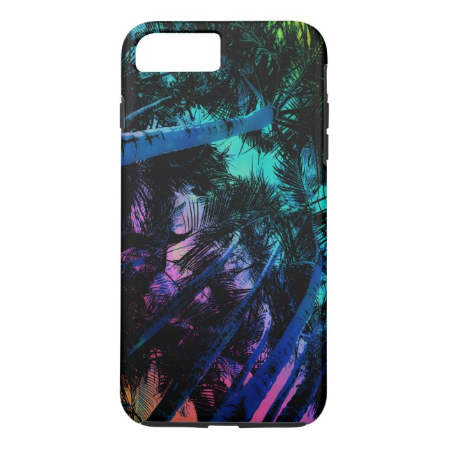 Funda De Case-Mate Para iPhone Palmeras del arco iris (Reverso)