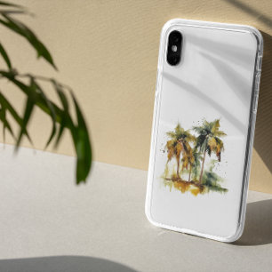 Funda Para iPhone 11 Pro Max Palmeras en trópicos acuáticos verdes y amarillos