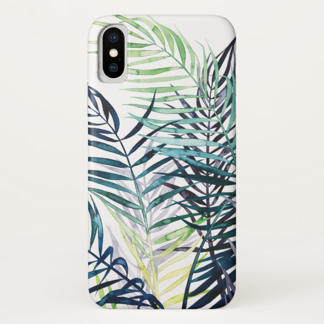 Funda De Case-Mate Para iPhone Palmeras iluminadas - Hojas tropicales (Reverso)