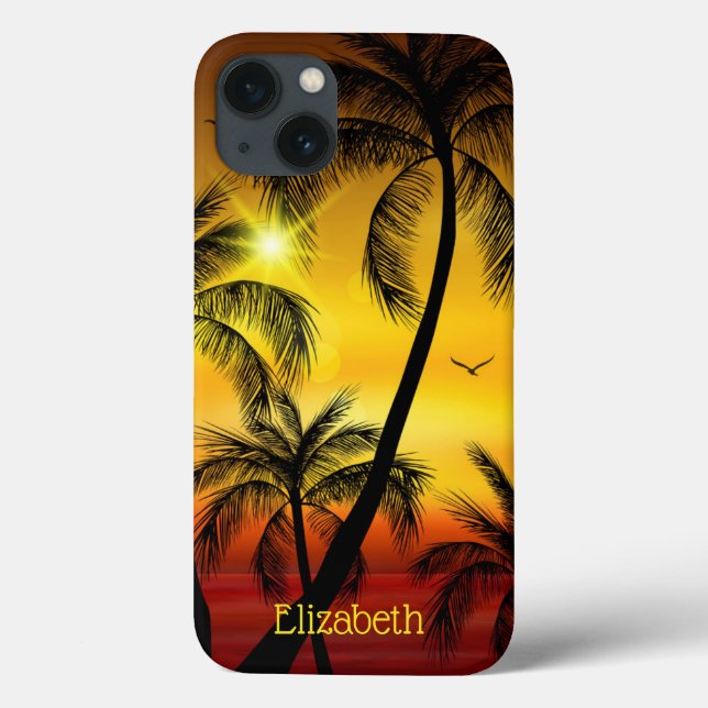 Funda De Case-Mate Para iPhone Palmeras Tropical Beach (Reverso)