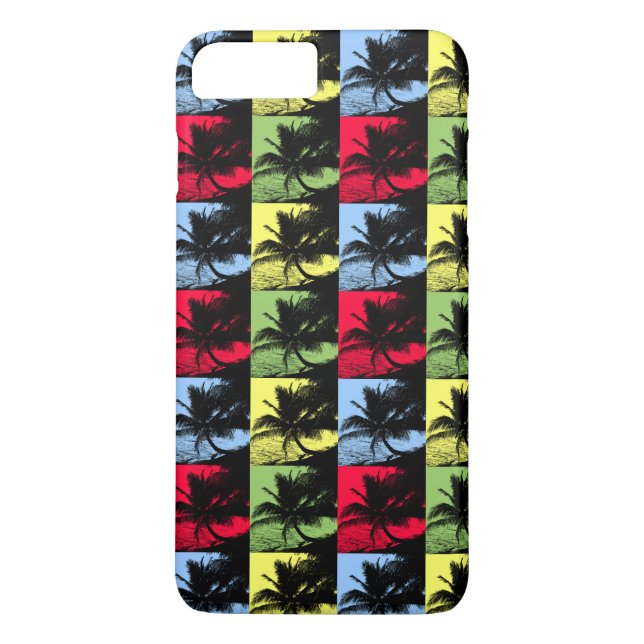 Funda De Case-Mate Para iPhone Palmeras tropicales en patrón posterizado (Reverso)