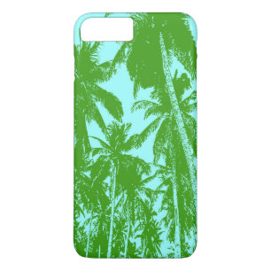 Funda Para iPhone 8 Plus/7 Plus Palmeras tropicales en verde y azul