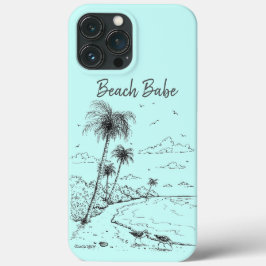 Funda Para iPhone 13 Pro Max Palmeras y vida de playa de Sandpiper