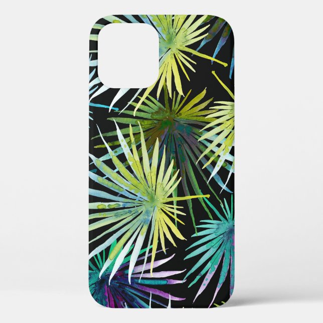 Funda De Case-Mate Para iPhone Palmilla exótica deja acuarela (Reverso )