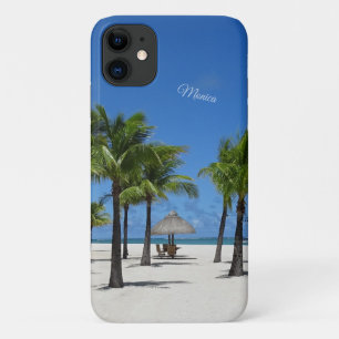 Funda Para iPhone 11 PalmTrees en la playa sin su nombre ni sus inicial