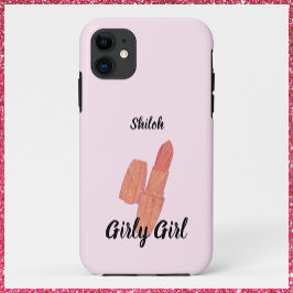 Funda Para iPhone 11 Palo de labios rosados de moda