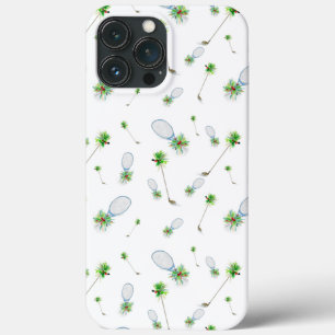 Funda Para iPhone 13 Pro Max Palos de golf y raquetas de tenis de Navidad en ac