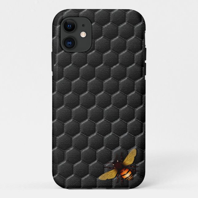 Funda De Case-Mate Para iPhone Panal negro (Reverso)