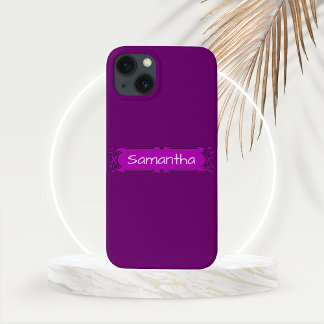 Funda Para iPhone 13 Pancarta personalizada de Purple Center