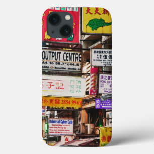 Funda Para iPhone 13 Pancartas neón en las calles de Hong Kong
