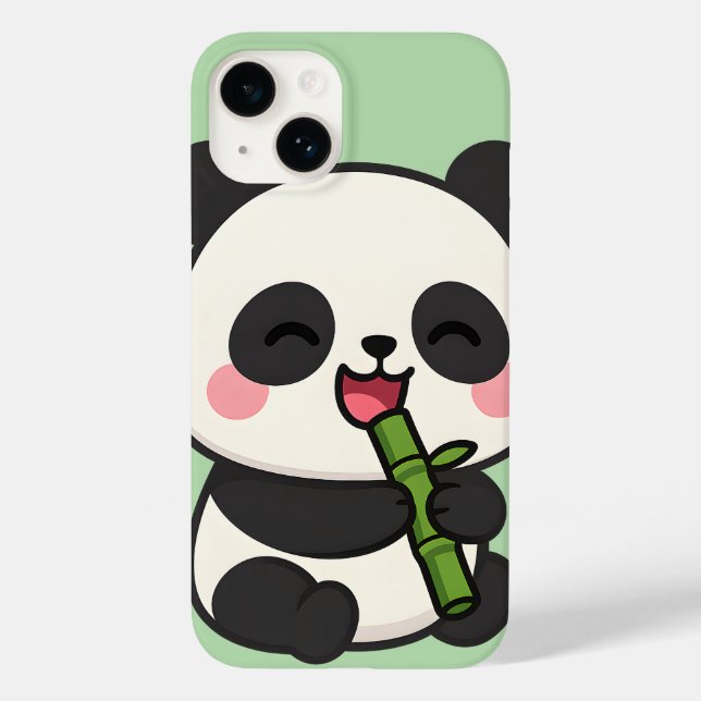 Funda De Case-Mate Para iPhone Panda Cute Comer Bambú - Personalizado Animal Ador (Reverso )