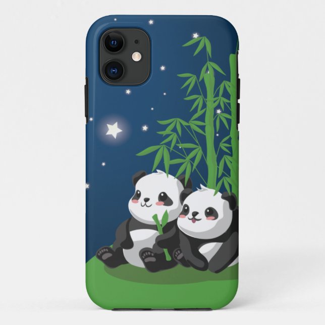 Funda De Case-Mate Para iPhone Panda de la noche de la estrella (Reverso)