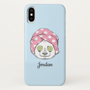 Funda Para iPhone X Panda En El Spa   Añadir su nombre