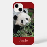 Panda gigante oscuro fondo rojo, nombre,