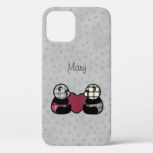 Funda De Case-Mate Para iPhone Panda Love (Reverso )