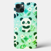 Panda Patrón de oso Impresión verde