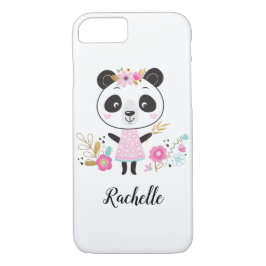 Funda Para iPhone 8/7 Panda rosada linda personalizada