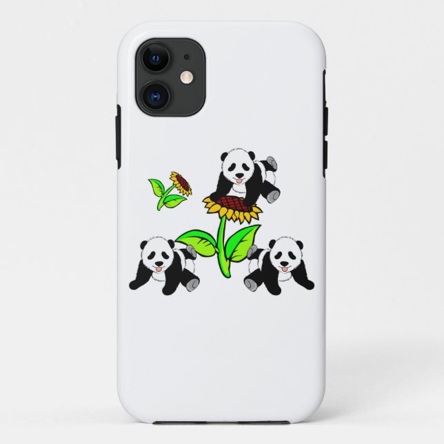 Funda De Case-Mate Para iPhone Pandas del girasol (Reverso)