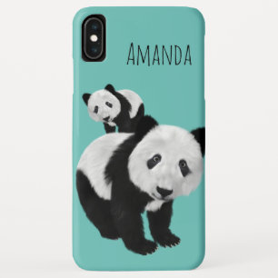 Funda Para iPhone XS Max Pandas Super Cute Personalizados - Colo Cambiable