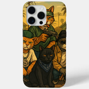 Funda Para iPhone 15 Pro Max Pandilla de Gatos en Grove St