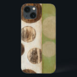 Funda Para iPhone 13 Panel de madera de tono de la Tierra pintado con c<br><div class="desc">Creada por Norman Wyatt, Jr., esta pintura se hizo utilizando el proceso francés conocido como Giclee para rociar gotas de tinta sobre un lienzo. Perderse en los círculos concéntricos, la fusión de los colores del tono de la tierra a través de la pintura, o la apariencia del panel de madera...</div>