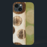 Funda Para iPhone 13 Panel de madera de tono de la Tierra pintado con c<br><div class="desc">Creada por Norman Wyatt, Jr., esta pintura se hizo utilizando el proceso francés conocido como Giclee para rociar gotas de tinta sobre un lienzo. Perderse en los círculos concéntricos, la fusión de los colores del tono de la tierra a través de la pintura, o la apariencia del panel de madera...</div>