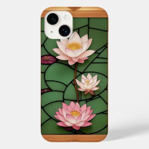 Funda Para iPhone 14 De Case-Mate Panel de Vidrio Emplomado con Flor de Loto en Flor