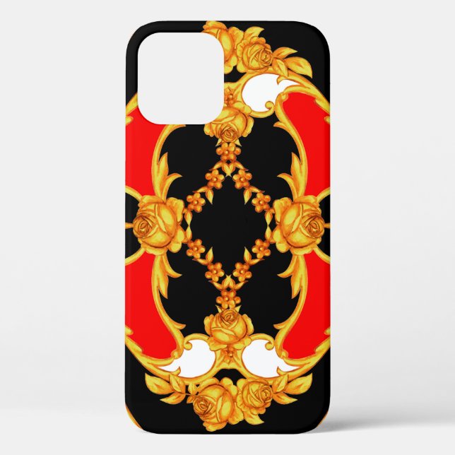 Funda De Case-Mate Para iPhone Panel intrincado de Rococo con elementos florales (Reverso )