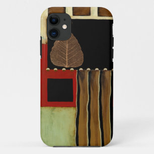 Funda Para iPhone 11 Panel multicolor con hoja marrón