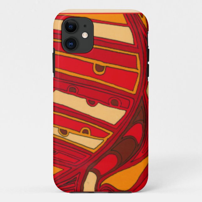 Funda De Case-Mate Para iPhone Paneles Naranjas abstractos (Reverso)