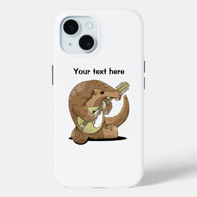 Funda De Case-Mate Para iPhone Pangolin tocando instrumento musical (Reverso )