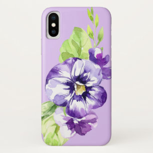 Funda Para iPhone X Pansias moradas en estuche de teléfono celular Lav