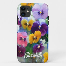 Funda Para iPhone 11 Pansies coloridos