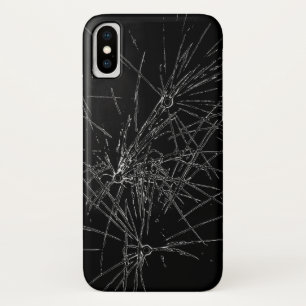 Funda Para iPhone X Pantalla rota dañada y rota en negro