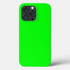 Funda Para iPhone 13 Pro Pantalla verde neón moderna brillante sólida simpl