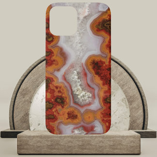 Funda Para iPhone 15 Pañuelas de Agate Rojo y Naranja