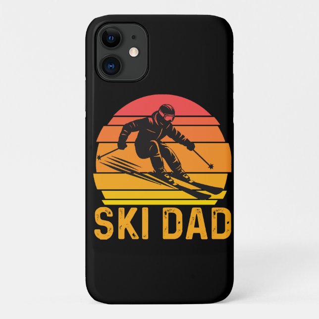 Funda De Case-Mate Para iPhone papá esquiador (Reverso)