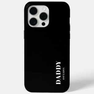 Funda Para iPhone 15 Pro Max Papá Minimalista EST Negro y Blanco