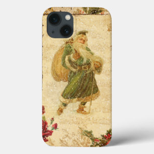 Funda Para iPhone 13 Papá, Navidad en la nieve con Rosas y música