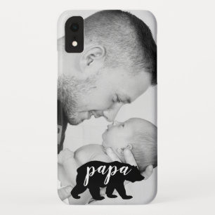 Funda Para iPhone XR Papá negro y blanco comparten foto de padre e hijo