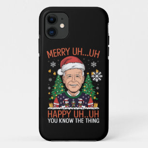 Funda Para iPhone 11 Papá Noel divertido Joe Biden Feliz Uh Uh Navidad 