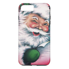 Funda Para iPhone 8 Plus/7 Plus Papá Noel Vintage, Feliz Navidad, Papá Noel feliz,