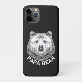 Funda Para iPhone 11 Pro Papa Oso, Ilustracion de mano dibujada
