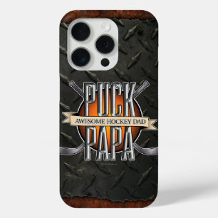 Funda Para iPhone 15 Pro Papa Puck (papá hockey)