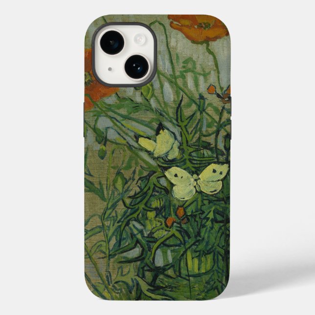Funda De Case-Mate Para iPhone Papas y mariposas de Vincent Van Gogh (Reverso )