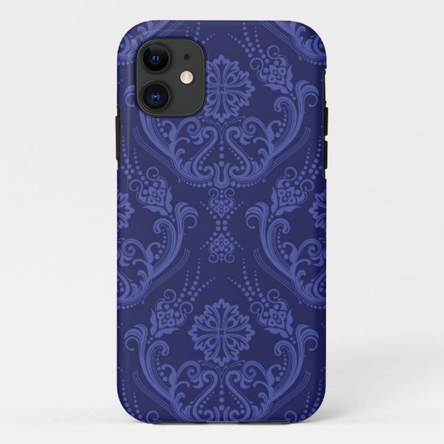 Funda De Case-Mate Para iPhone Papel azul de lujo en las paredes (Reverso)