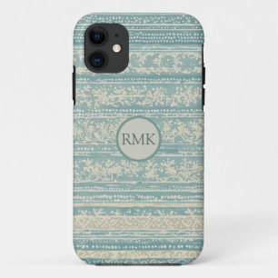 Funda Para iPhone 11 Papel de escritorio azul y crema de color ruidoso